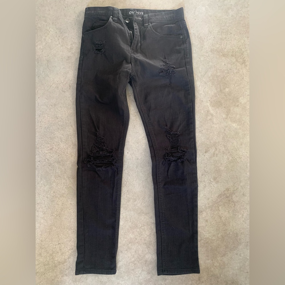 Empyre Men's Black Distressed Skinny Jeans